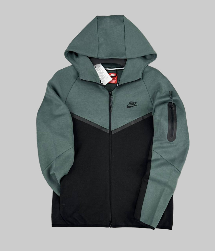 Hanorac bărbătesc cu fermoar Nike Tech Fleece, verde petrol și negru