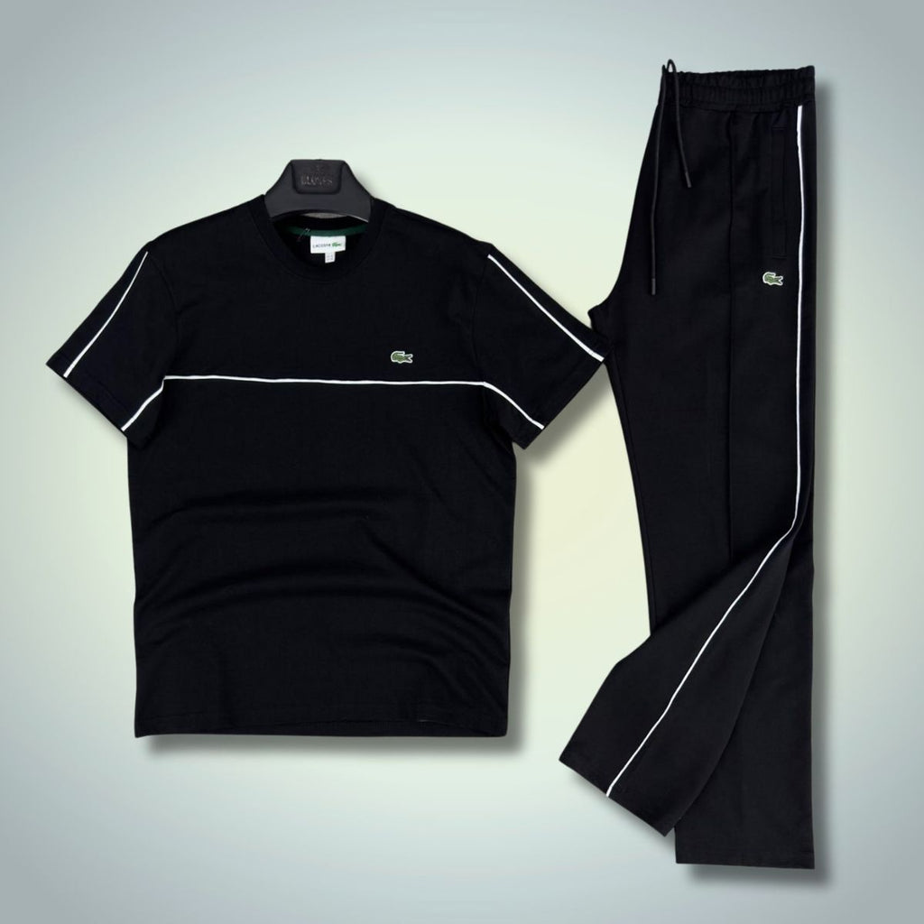 Set de vară bărbați Lacoste, negru. Calitate premium