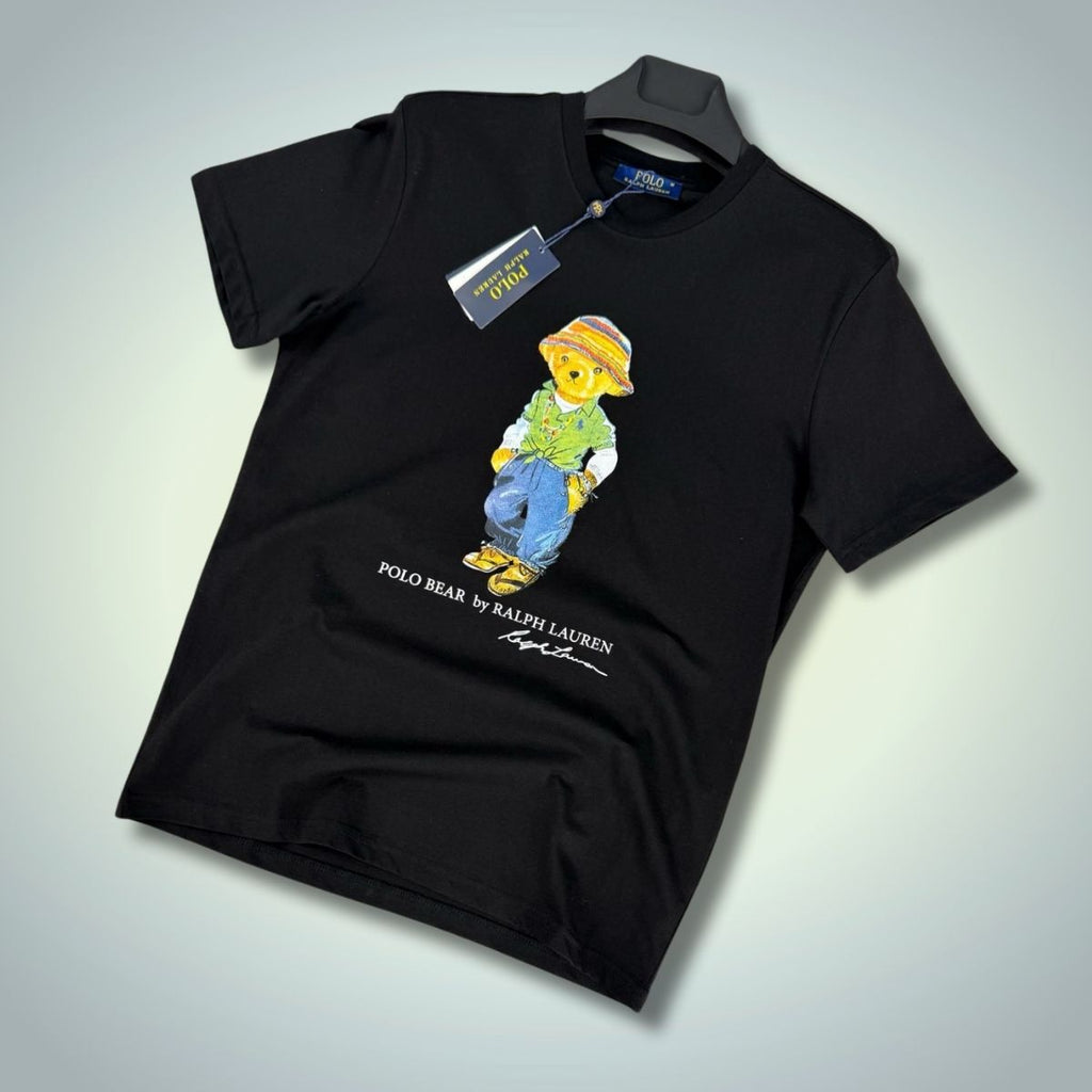 Tricou bărbați Ralph Lauren, negru, imprimare mare. Calitate premium