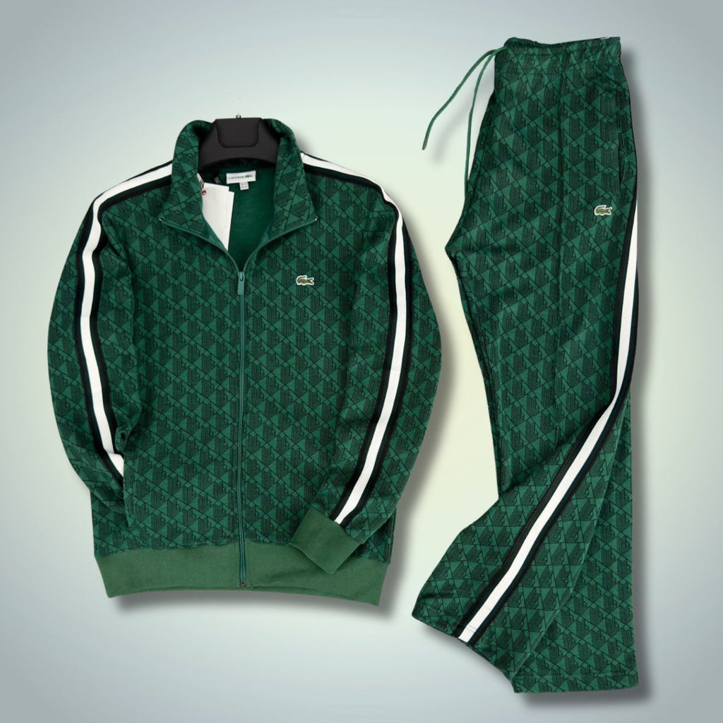 Trening Lacoste pentru bărbați, Jacquard Monogram, verde închis. Calitate premium