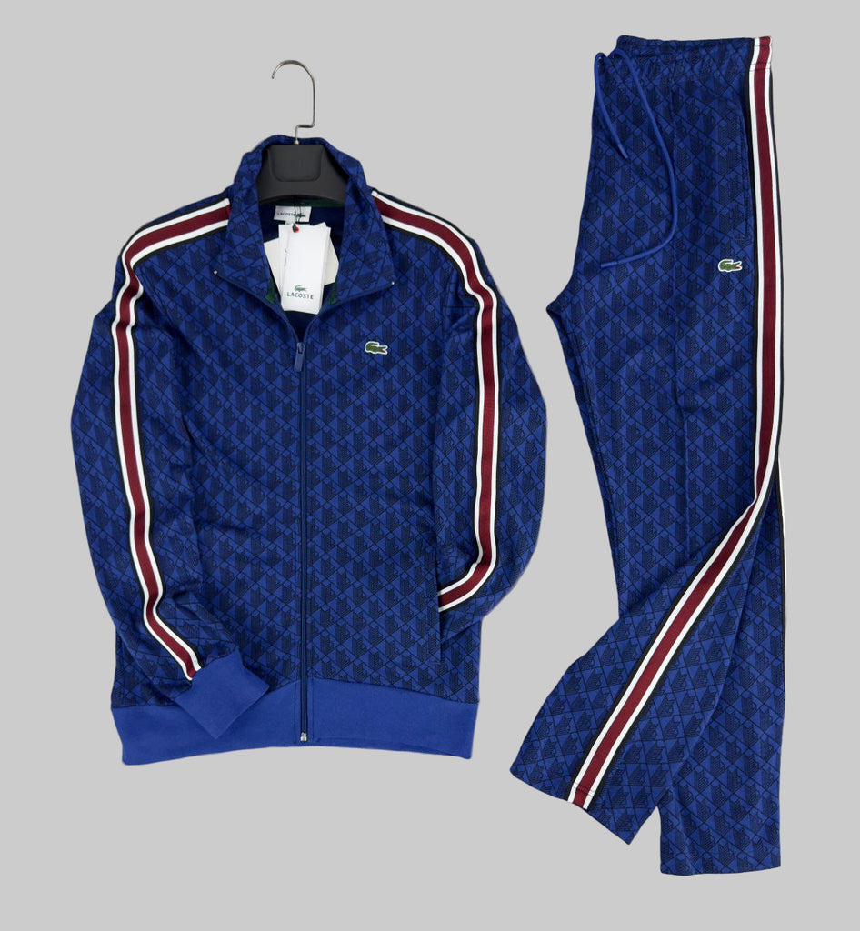 Trening Lacoste bărbătesc, monogramă jacquard, albastru. Calitate premium