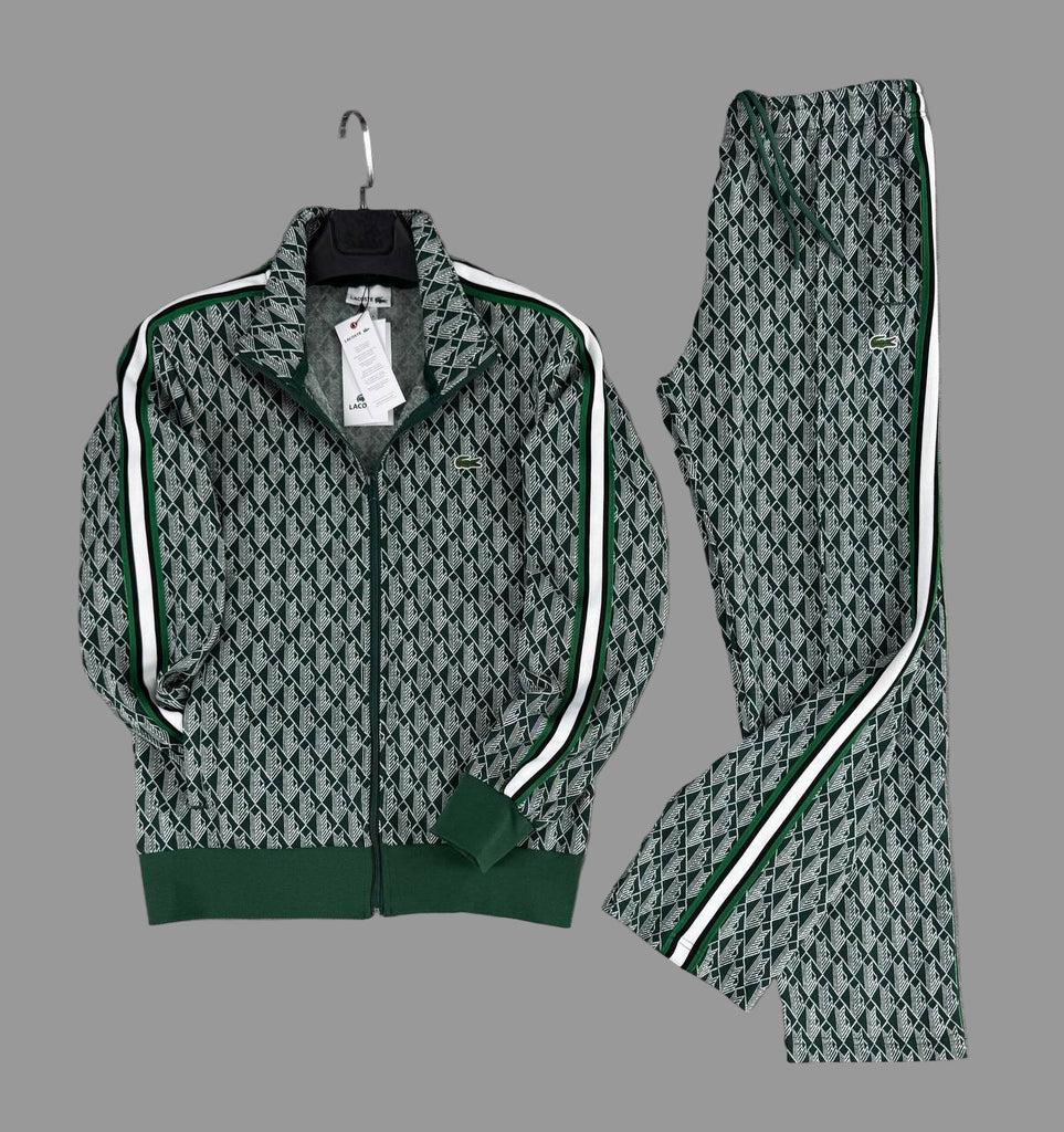 Trening Lacoste pentru bărbați, Jacquard Monogram, verde. Calitate premium