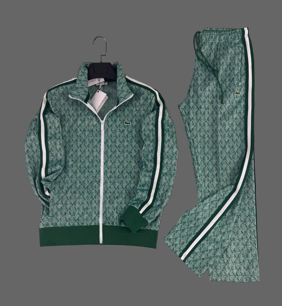 Trening Lacoste pentru bărbați, Jacquard Monogram, verde deschis. Calitate premium