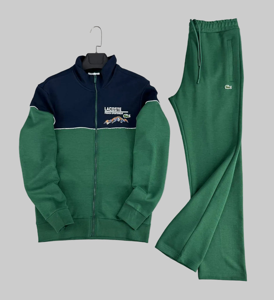 Trening Lacoste pentru bărbați, verde cu albastru închis