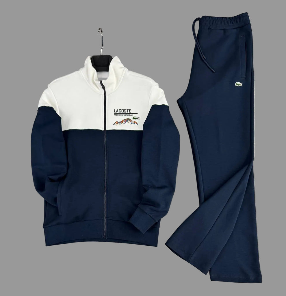 Trening Lacoste pentru bărbați, albastru închis cu alb