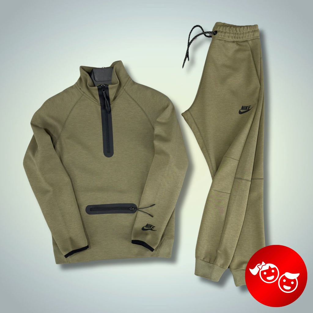 Trening Nike Tech Fleece pentru copii, verde măsliniu. Model 2024. Calitate premium