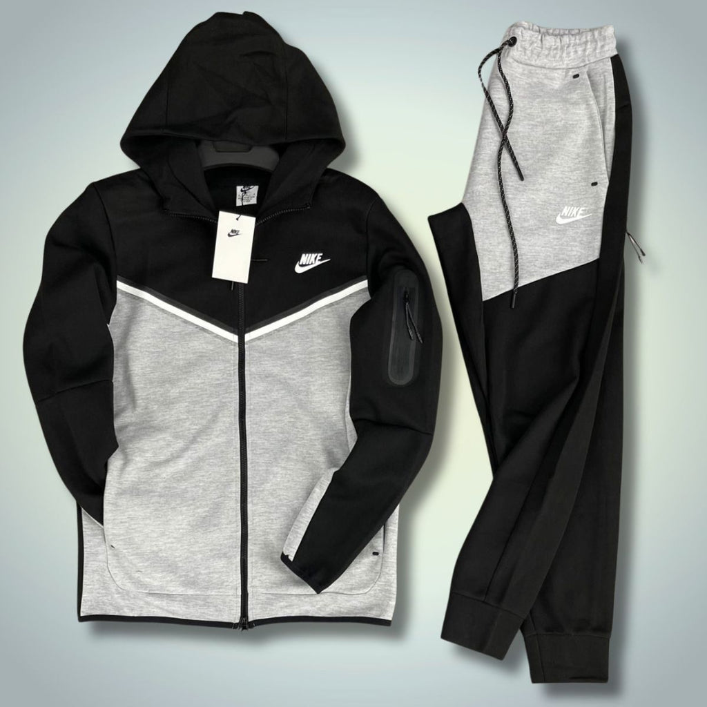 Trening Nike Tech Fleece pentru bărbați, negru-argintiu. Calitate premium