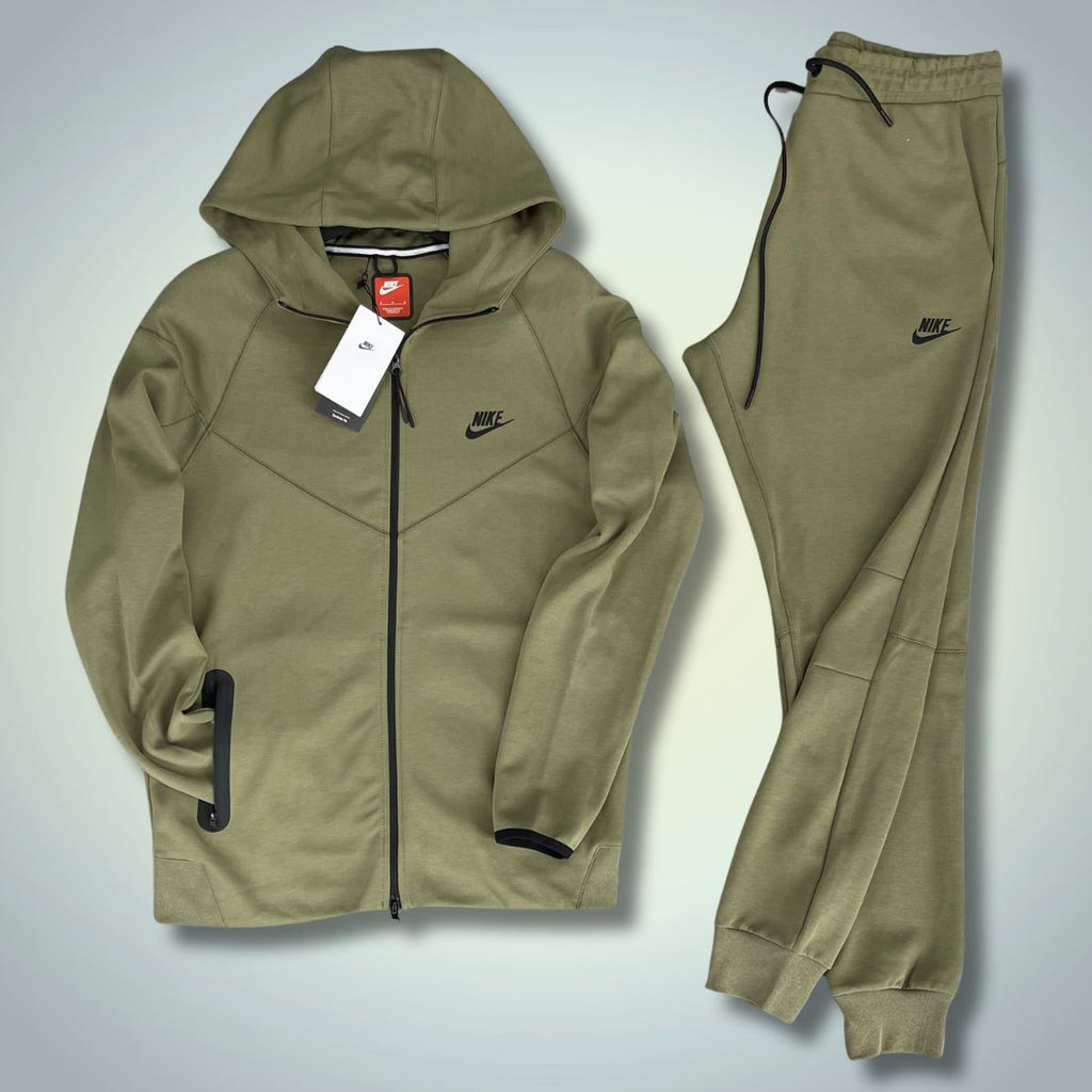 Trening Nike Tech Fleece pentru bărbați, verde olive. Model 2023. Calitate premium