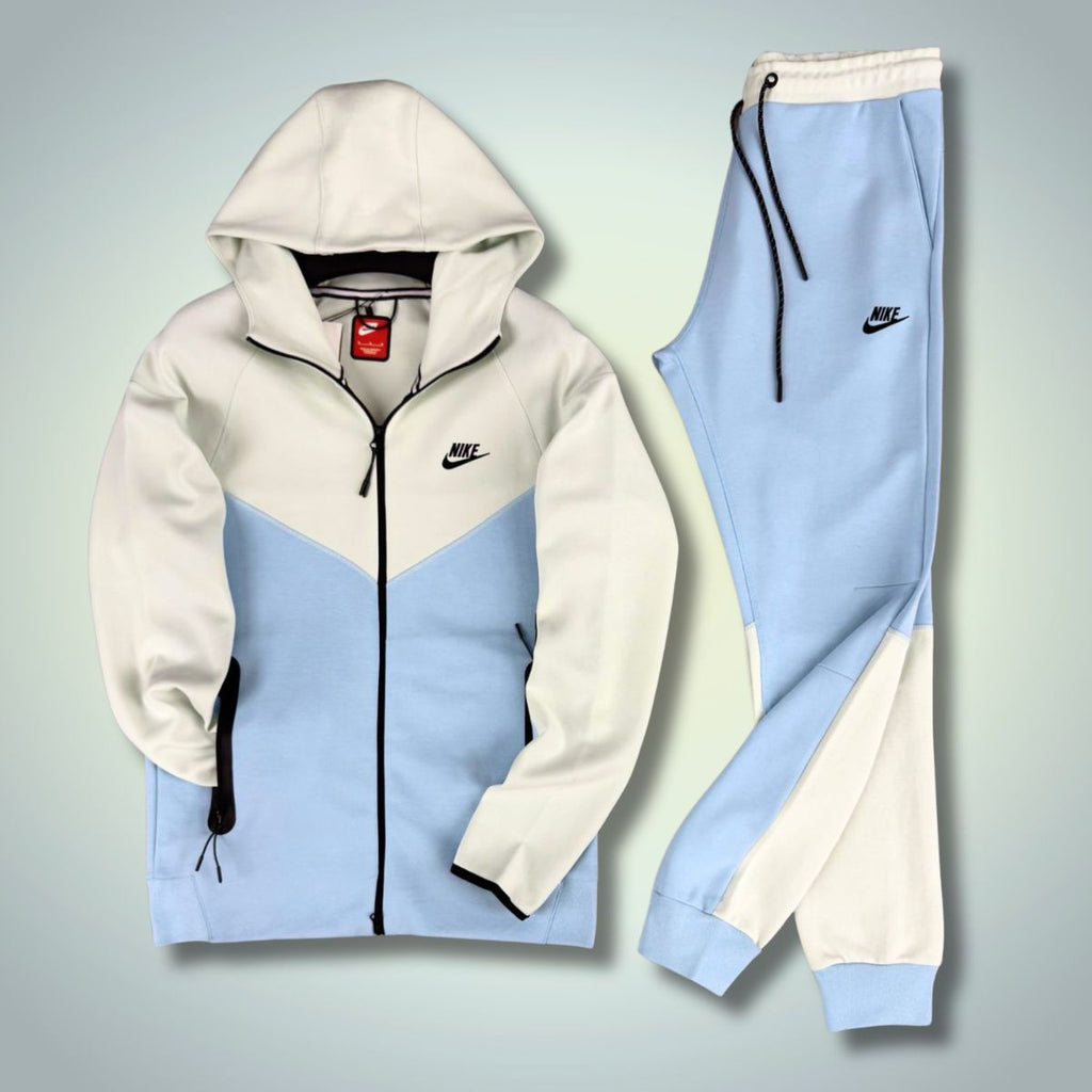 Trening pentru bărbați Nike Tech Fleece, albastru bebeluș - alb. Model 2024. Calitate premium