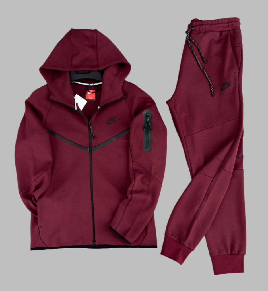 Trening bărbătesc Nike Tech Fleece, bordo. Model 2024. Calitate premium.
