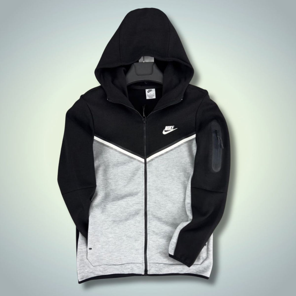 Bluză Nike Tech Fleece pentru bărbați, negru - gri. Calitate premium