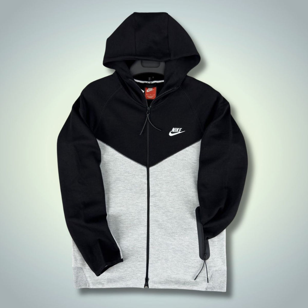 Bluză Nike Tech Fleece pentru bărbați, negru - gri. Model 2023. Calitate premium