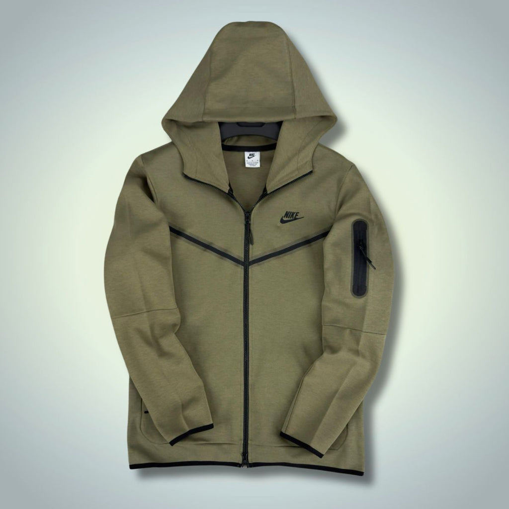 Bluză Nike Tech Fleece pentru bărbați, verde măsliniu. Calitate premium