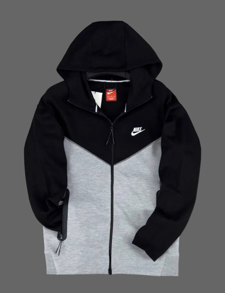 Hanorac bărbătesc cu fermoar Nike Tech Fleece, negru cu gri