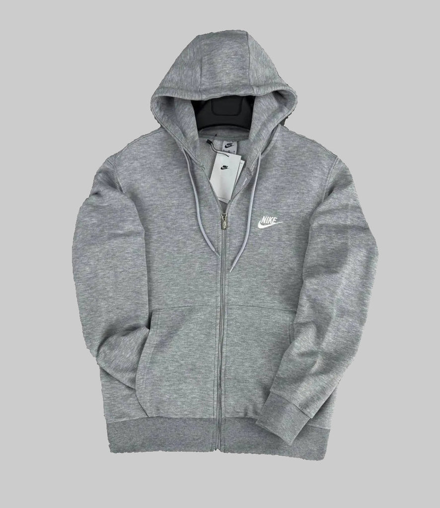 Hanorac bărbați Nike cu fermoar, gri clasic