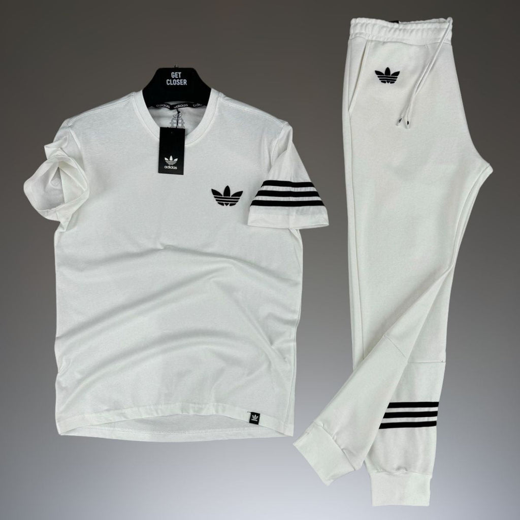 Set de vară bărbați Adidas, alb. Calitate premium