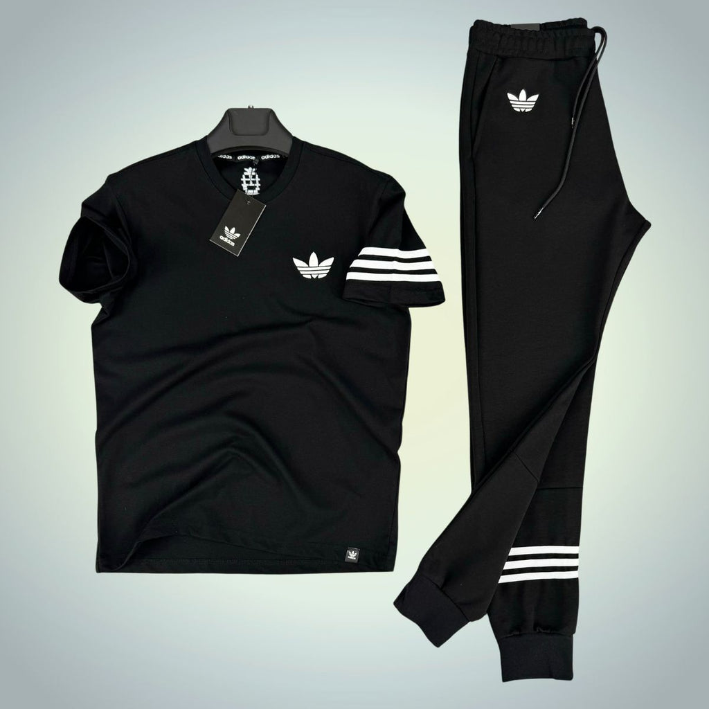 Set de vară bărbați Adidas, negru. Calitate premium