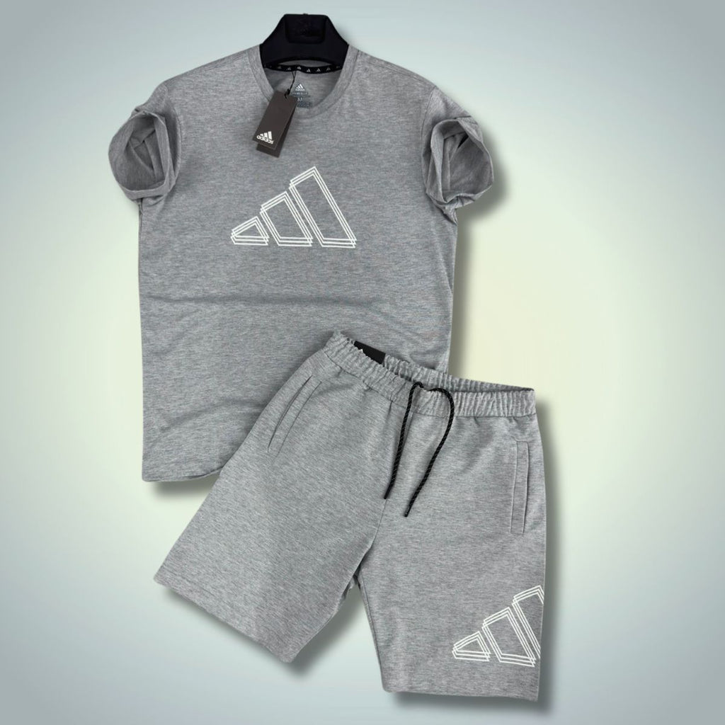 Set cu pantaloni scurți pentru bărbați  Adidas, Classic Gri. Calitate premium