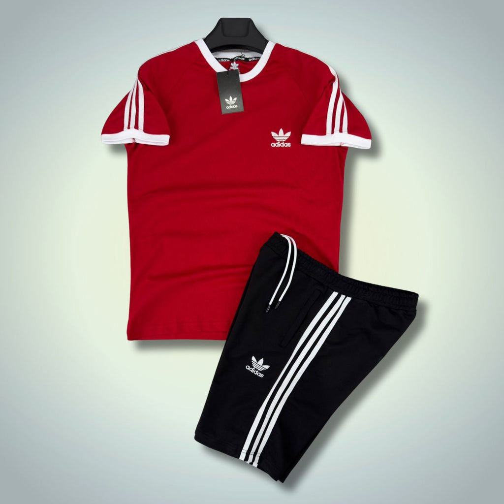 Set cu pantaloni scurți pentru bărbați  Adidas, Roșu - Negru. Calitate premium