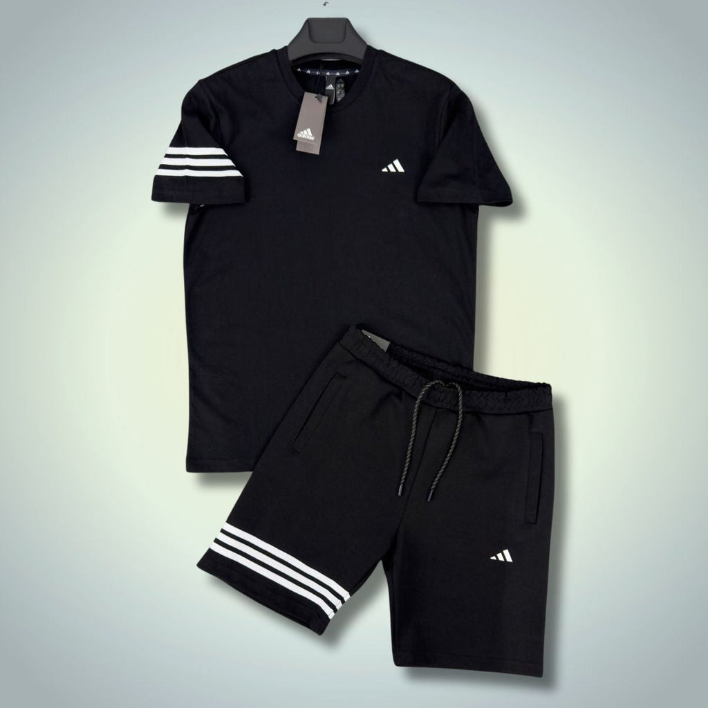 Set cu pantaloni scurți pentru bărbați  Adidas, logo clasic, Negru. Calitate premium