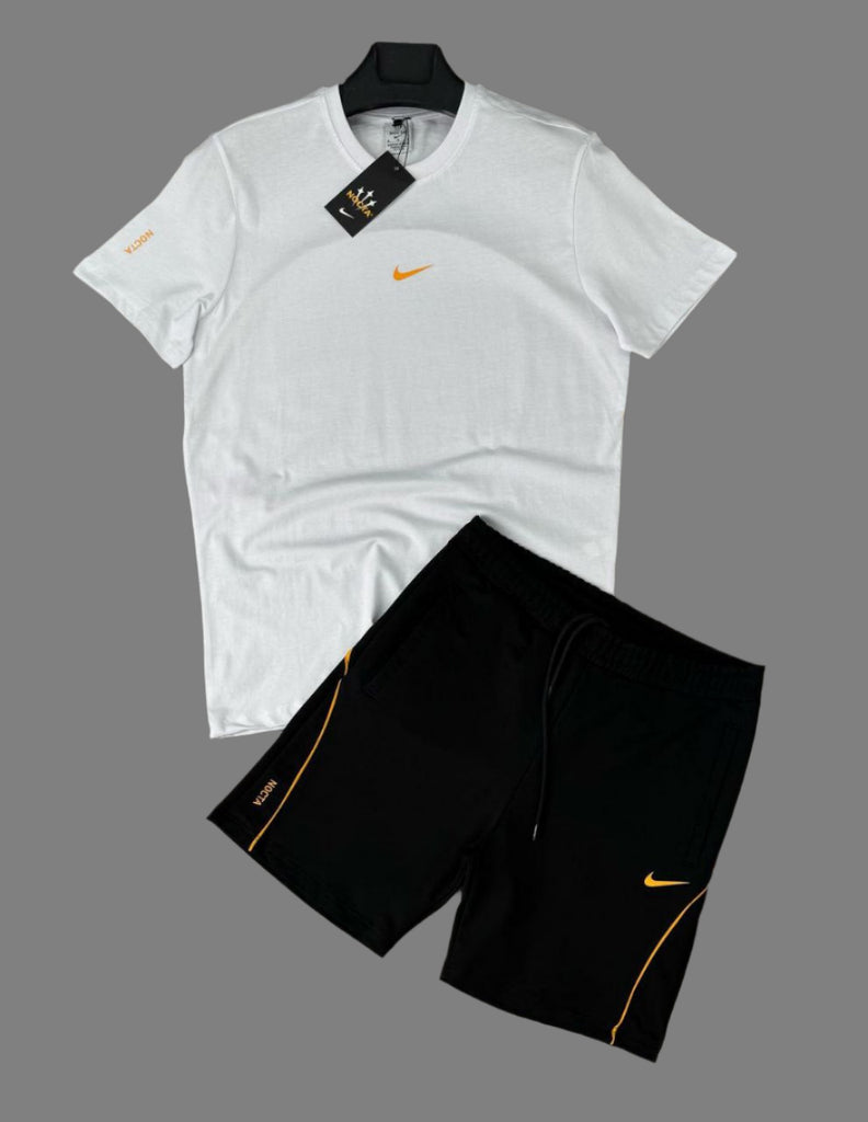Set Nike „NOCTA” pentru bărbați - tricou alb și pantaloni scurți negri