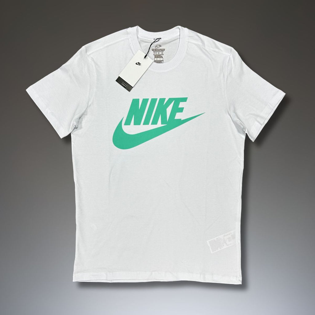 Tricou bărbați Nike, alb, logo turcoaz. Calitate premium