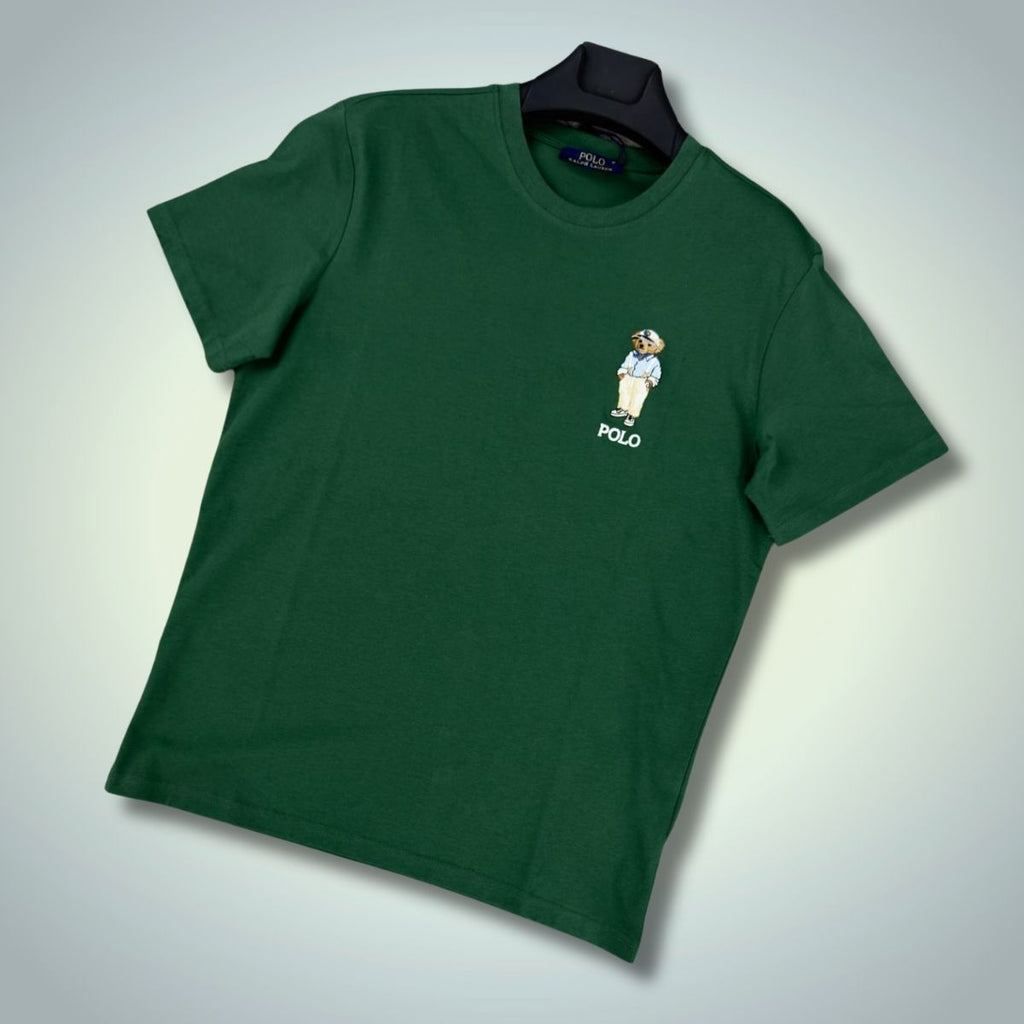 Tricou bărbați Ralph Lauren, verde închis, imprimare mică. Calitate premium