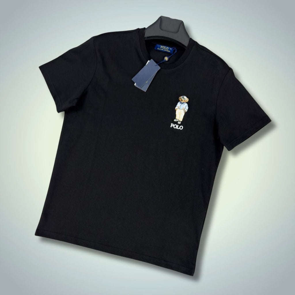 Tricou bărbați Ralph Lauren, negru, imprimare mică. Calitate premium