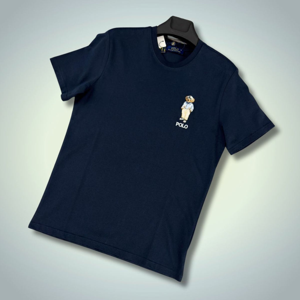 Tricou bărbați Ralph Lauren, albastru închis, imprimare mică. Calitate premium