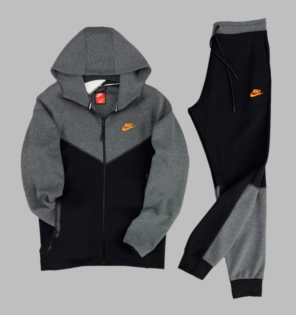 Trening Nike Tech Fleece pentru bărbați, negru și gri închis. 2023. Calitate premium