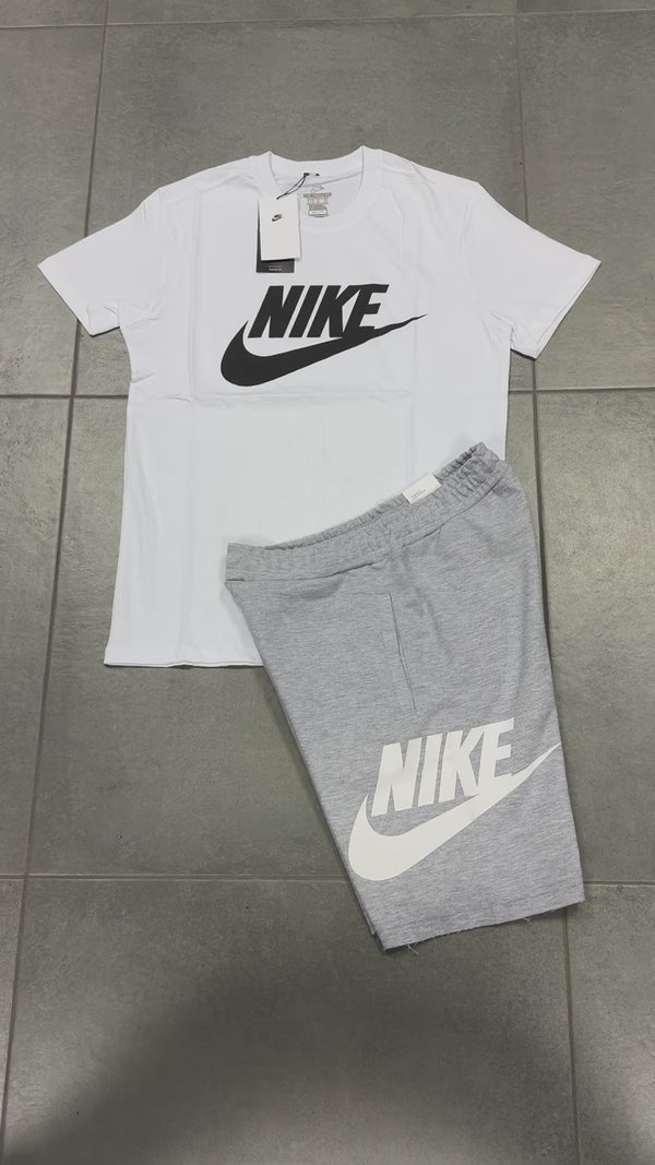 Set cu pantaloni scurți pentru bărbați Nike, Alb și Gri Clasic. Factory outlet