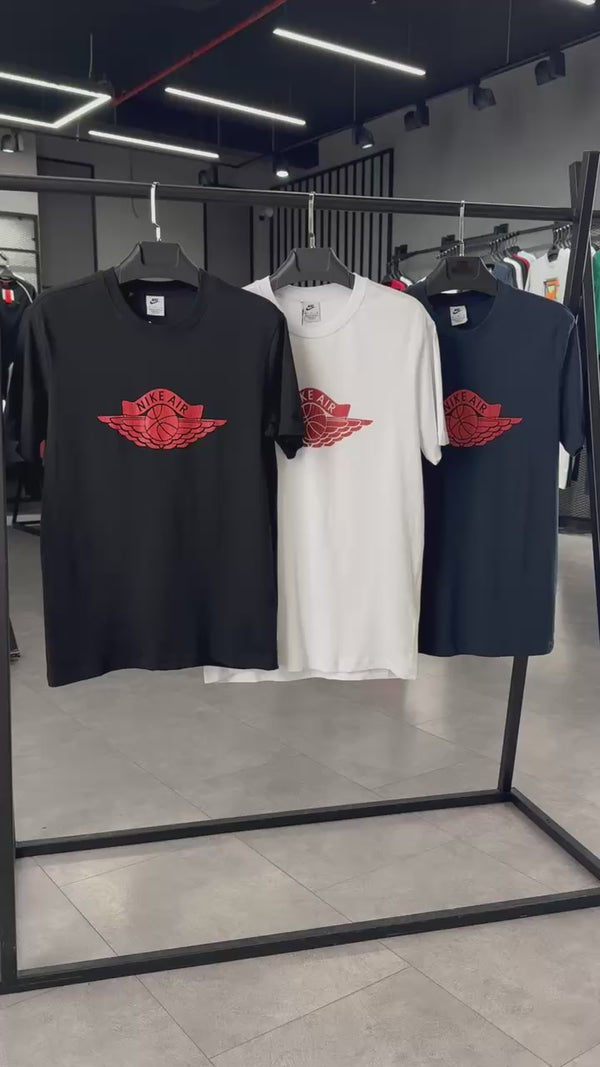 Tricou bărbați Nike, alb, imprimare roșie. Calitate premium