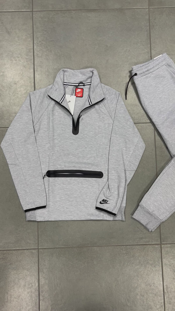 Trening Nike Tech Fleece pentru bărbați cu buzunar frontal mare, gri clasic. Model 2024. Calitate premium