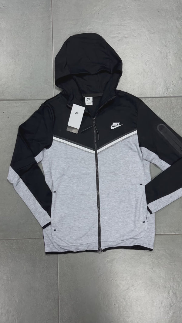 Bluză Nike Tech Fleece pentru bărbați, negru - gri. Calitate premium