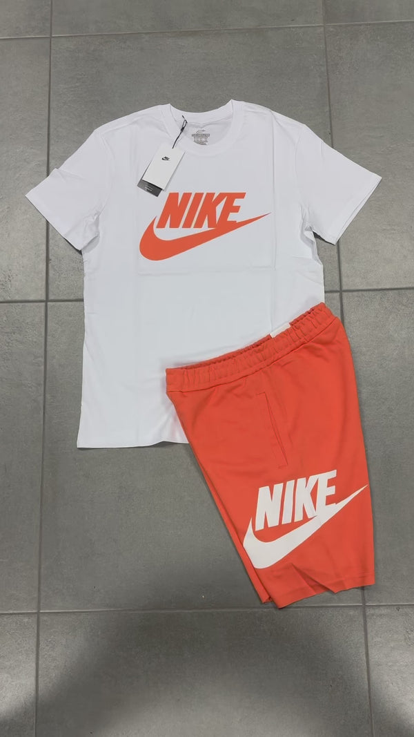 Set cu pantaloni scurți pentru bărbați Nike, Alb și Portocaliu. Factory outlet