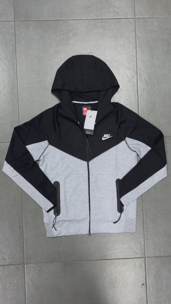 Bluză Nike Tech Fleece pentru bărbați, negru - gri. Model 2023. Calitate premium