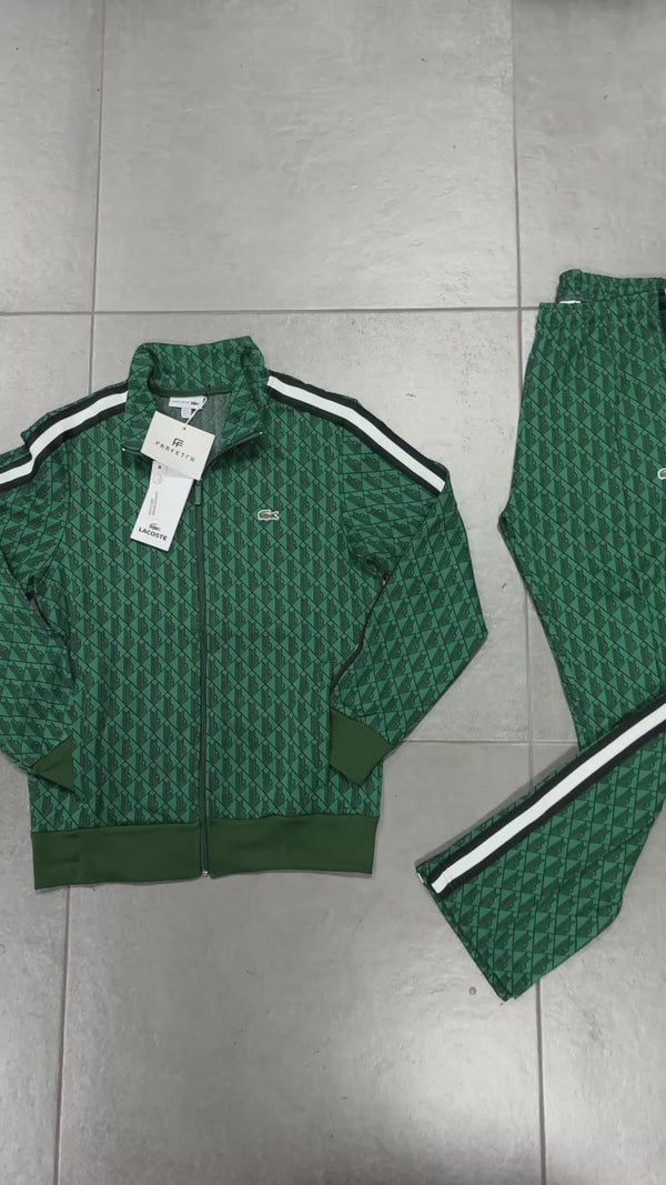 Trening Lacoste pentru bărbați, Jacquard Monogram, verde închis. Calitate premium