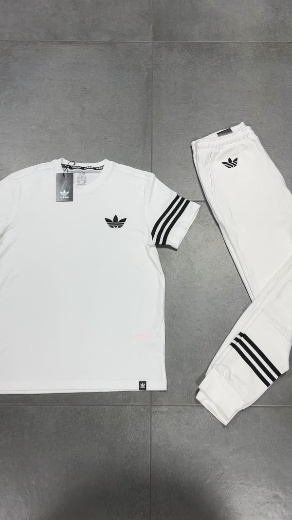 Set de vară bărbați Adidas, alb. Calitate premium