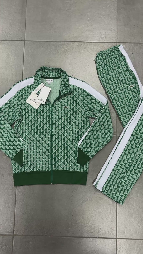 Trening Lacoste pentru bărbați, Jacquard Monogram, verde. Calitate premium