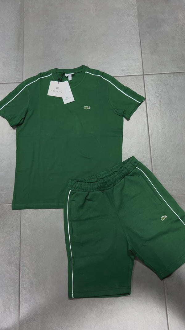 Set cu pantaloni scurți pentru bărbați Lacoste, verde. Calitate premium