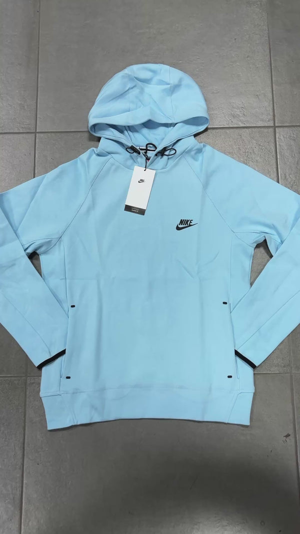 Bluză Nike Tech Fleece pentru bărbați fără fermoar, albastru deschis. Calitate premium